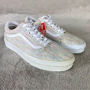 Vans Old Skool Womens Sneakers Size 8 Rainbow Jersey Multi Skate Shoes NEW